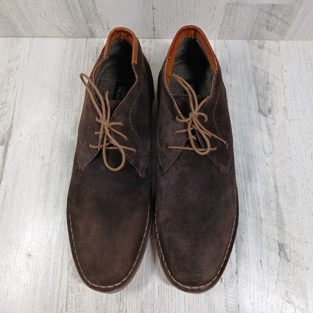 Kenneth Cole Reaction Chukka Boots‎ Men's 12 Brown Suede Desert Lace-Up Preppy
